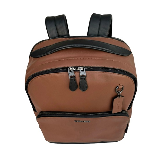 Coach Graham Limited Saddle Brown Calf Leather Full Size Backpack Men’s - Picture 9 of 17